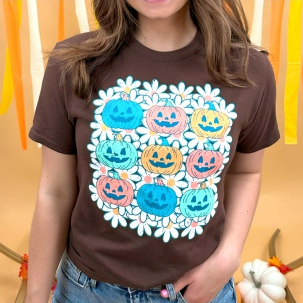 NEW Flowers & Pumpkin Tee